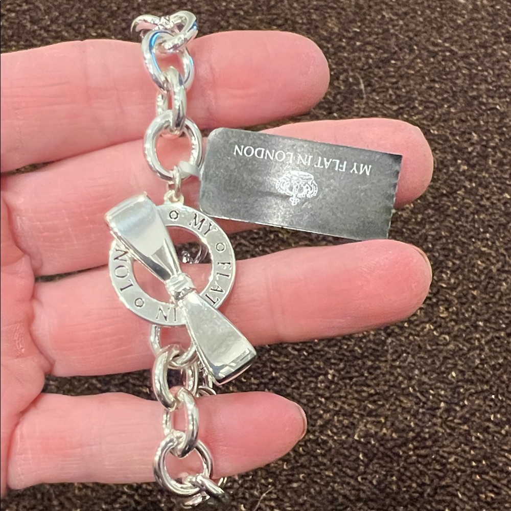 My Flat in London Silver Bracelet with Bow Toggle